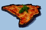 Sergio Nannicola - Teglia con pizza del cratere sismico - cm. 31x31x2